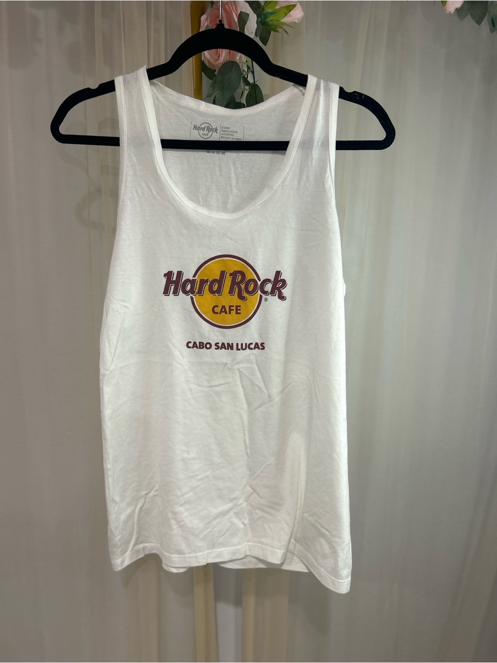 Hard Rock Cafe Cabo San Lucas White Tank Top XL Juniors Fit NWT